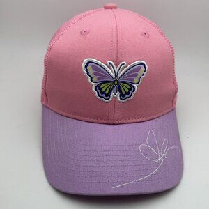 BASSDASH Women's Pink Purple Butterfly Trucker Hat Mesh Back Adjustable Cap